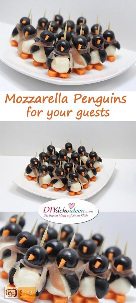 Mozzarella Penguins for your guests