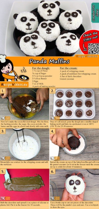 Panda muffins recipe with video