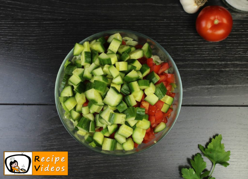 Caesar salad recipe, prepping Caesar salad step 1