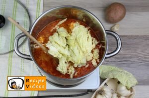 Savoy cabbage and frankfurter soup recipe, prepping Savoy cabbage and frankfurter soup step 5