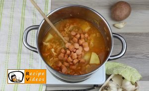 Savoy cabbage and frankfurter soup recipe, prepping Savoy cabbage and frankfurter soup step 7