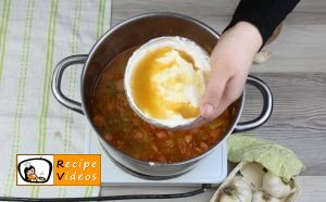 Savoy cabbage and frankfurter soup recipe, prepping Savoy cabbage and frankfurter soup step 8