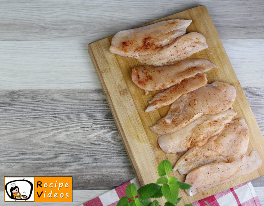 Sheet pan chicken breast in cheese dough recipe, prepping Sheet pan chicken breast in cheese dough step 1