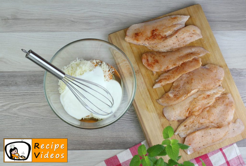 Sheet pan chicken breast in cheese dough recipe, prepping Sheet pan chicken breast in cheese dough step 2