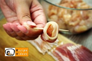 Chicken bites wrapped in bacon recipe, prepping Chicken bites wrapped in bacon step 6