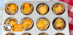 Egg muffins with cheese and bacon recipe, prepping Egg muffins with cheese and bacon step 5