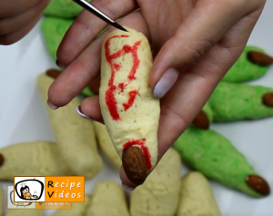 Halloween witches' fingers recipe, prepping Halloween witches' fingers step 7