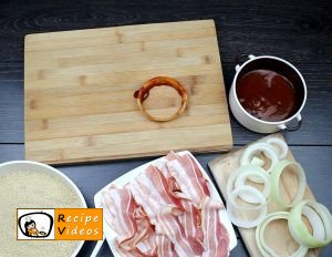 Onion rings wrapped in bacon recipe, prepping Onion rings wrapped in bacon step 1