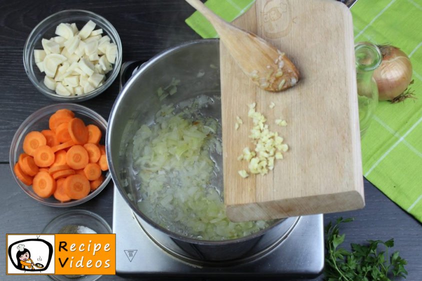 Traditional pea soup with handmade noodles recipe, prepping Traditional pea soup with handmade noodles step 1