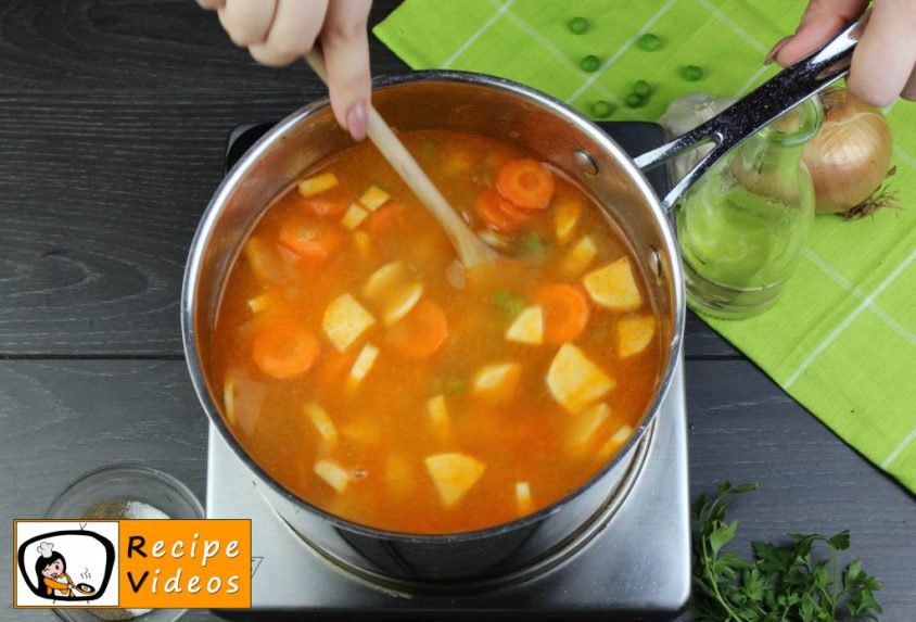 Traditional pea soup with handmade noodles recipe, prepping Traditional pea soup with handmade noodles step 6