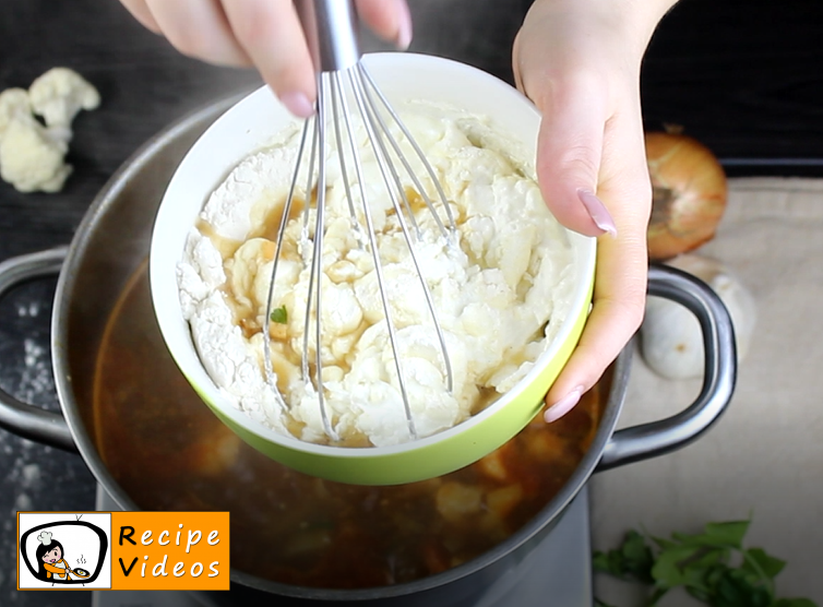 Cauliflower soup with sour cream recipe, prepping Cauliflower soup with sour cream step 10