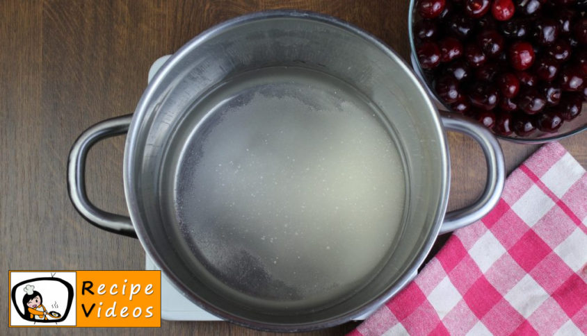 Cherry preserves recipe, prepping Cherry preserves step 1