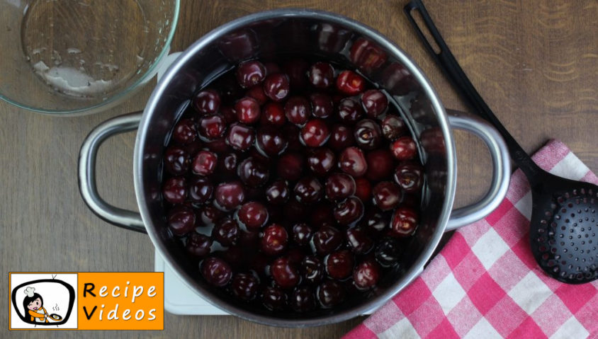 Cherry preserves recipe, prepping Cherry preserves step 2