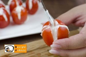 Cherry tomato tulips with whipped feta filling recipe, prepping Cherry tomato tulips with whipped feta filling step 3