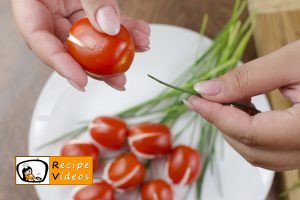 Cherry tomato tulips with whipped feta filling recipe, prepping Cherry tomato tulips with whipped feta filling step 4