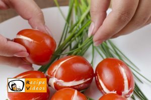 Cherry tomato tulips with whipped feta filling recipe, prepping Cherry tomato tulips with whipped feta filling step 5