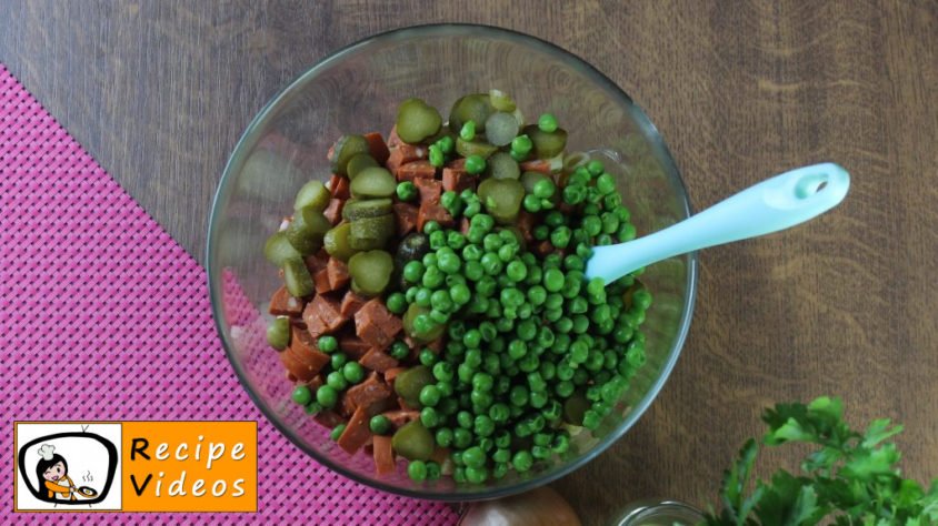 Cold pasta salad recipe, prepping Cold pasta salad step 2