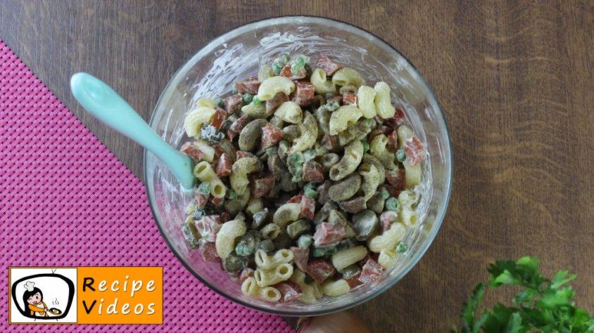 Cold pasta salad recipe, prepping Cold pasta salad step 4