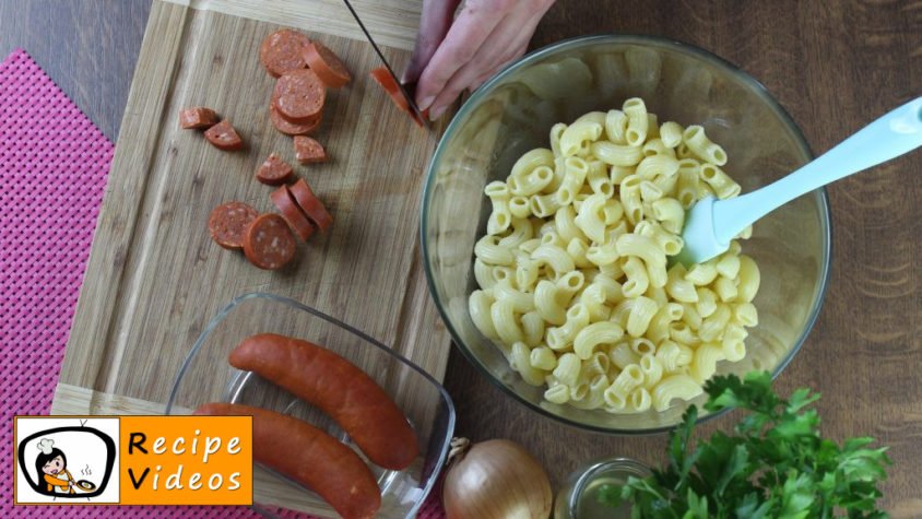 Cold pasta salad recipe, prepping Cold pasta salad step 1