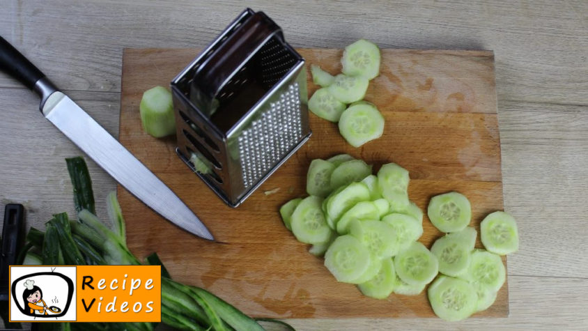 Cucumber salad with vinegar and oil recipe, prepping Cucumber salad with vinegar and oil step 1