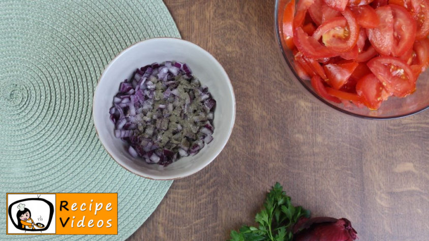 Tomato salad recipe, prepping Tomato salad step 1