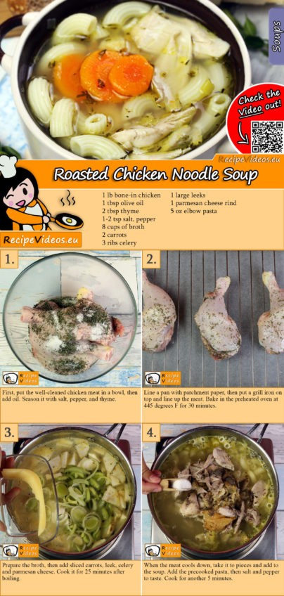 Roasted Chicken Noodle Soup recipe with video